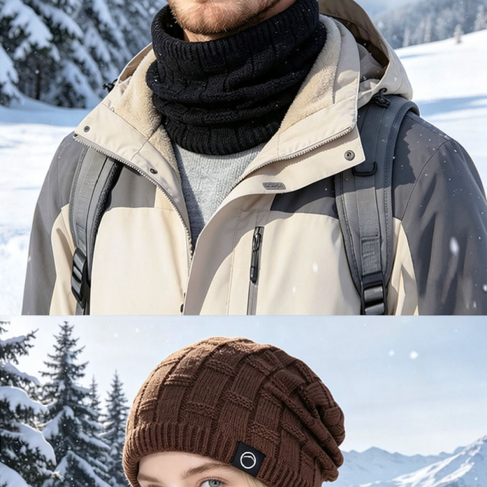 Cycling Commute Essentials - Winter Outdoor Knit Hat And Scarf